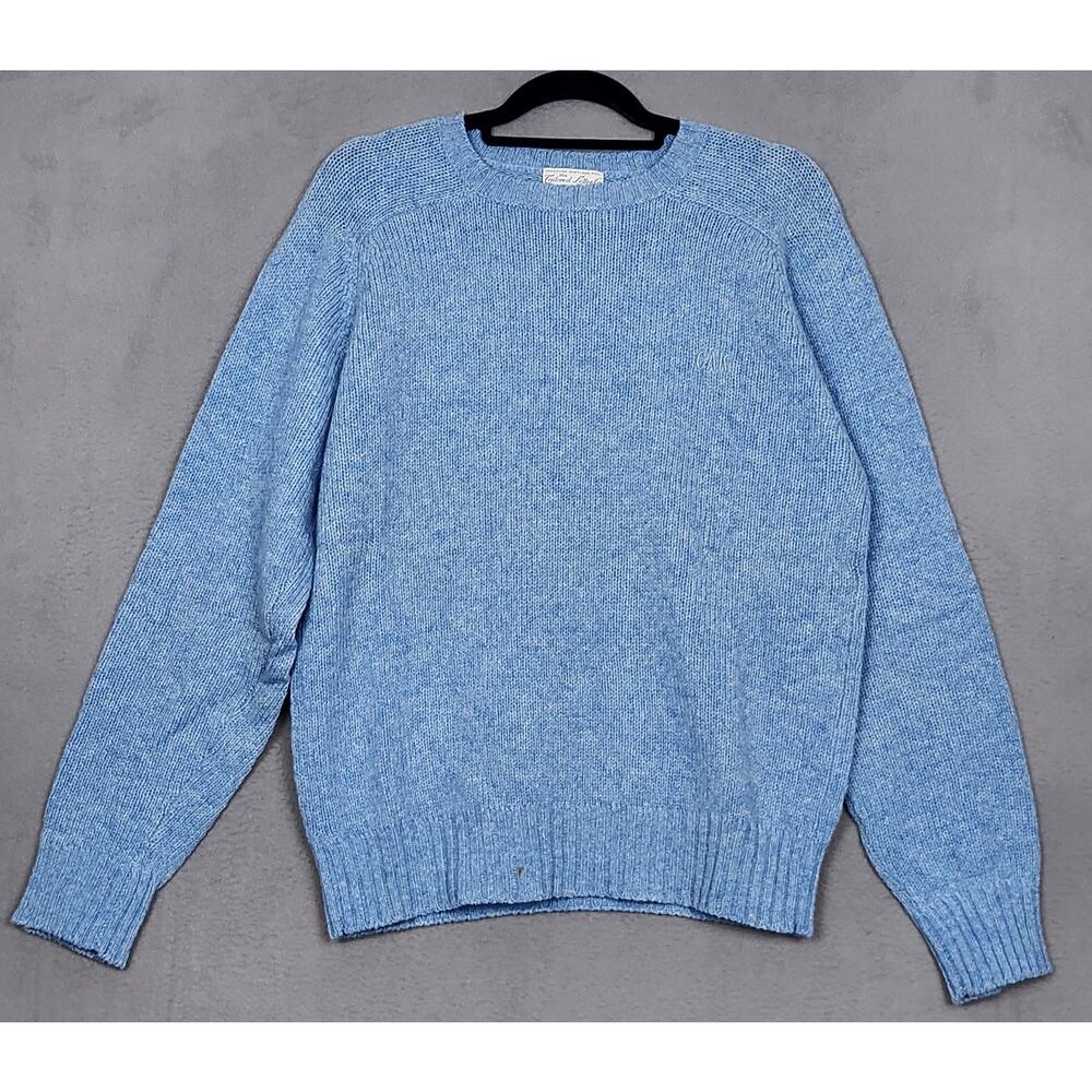 THE TAILORED LETTER CO Sweater Mens Size 44 US XL Blue 100% Shetland Wool VTG